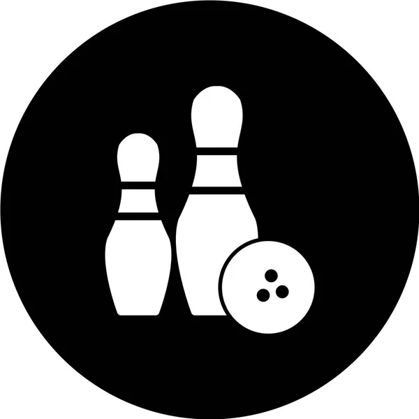 Bowling Golyó Skittles Ikon Vektor Illusztráció — Stock Vector