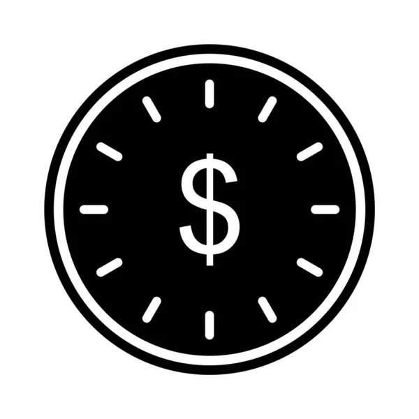 Tiempo Icono Del Dinero Estilo Moda Fondo Aislado — Vector de stock