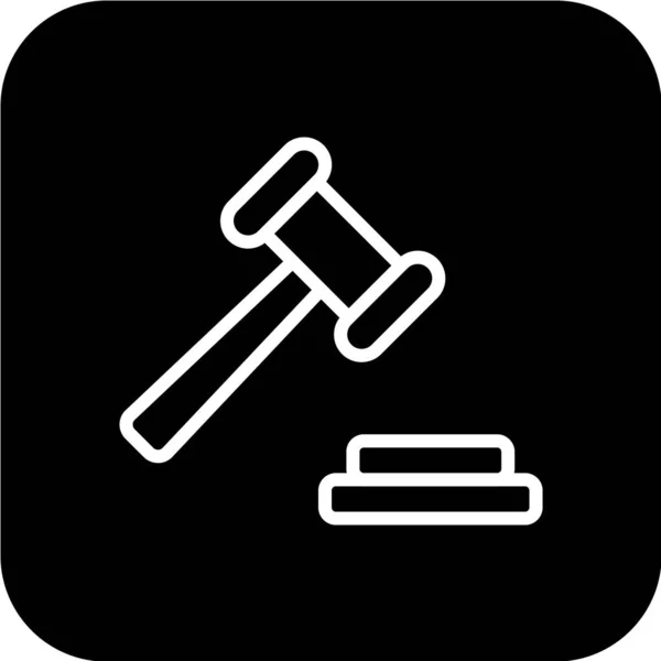 Juge Gavel Icône Vectoriel Illustration — Image vectorielle