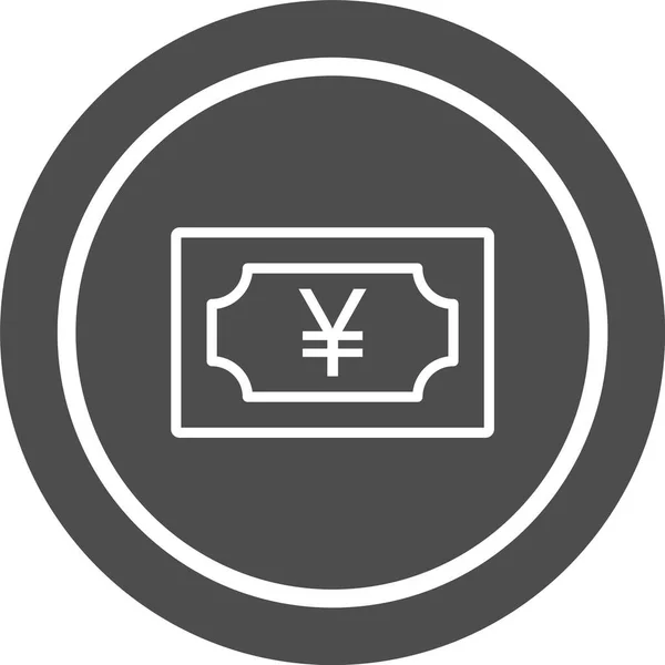 Icono Yen Estilo Moda Aislado Fondo — Vector de stock