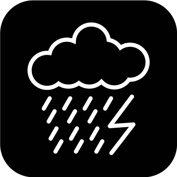 Εικονίδιο Διάνυσμα Βροχή Απλή Απεικόνιση Του Συμβόλου Καιρού — Διανυσματικό Αρχείο