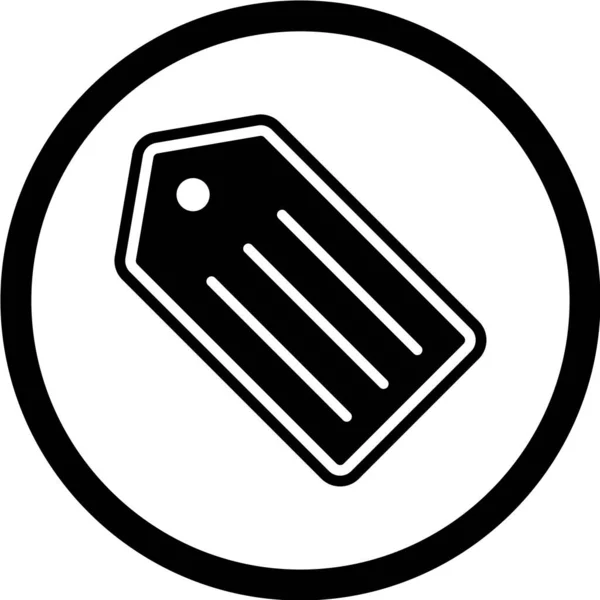 Icono Línea Vectorial Etiqueta — Vector de stock