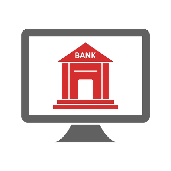 Internet Banking Icona Stile Trendy Isolato Sfondo — Vettoriale Stock
