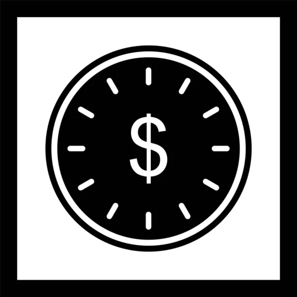 Tiempo Icono Del Dinero Estilo Moda Fondo Aislado — Vector de stock