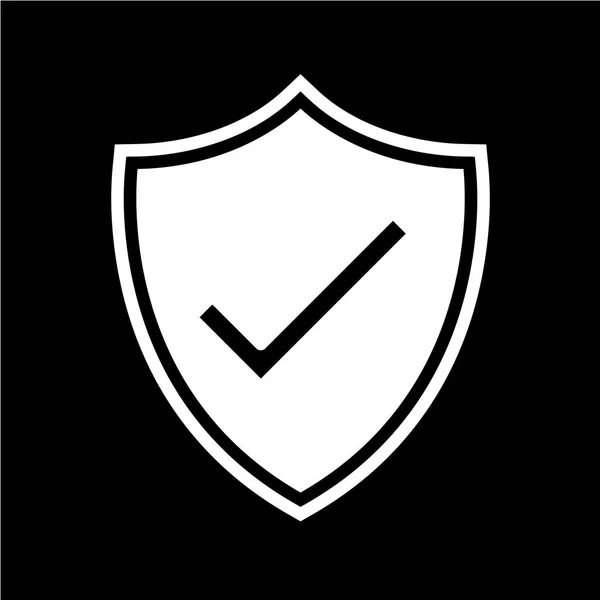 Icono Escudo Estilo Negro Aislado Sobre Fondo Blanco Protección Símbolo — Vector de stock