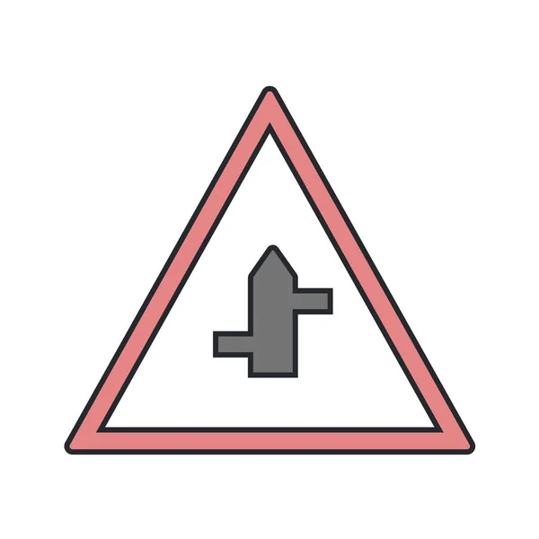 Advertencia Señal Tráfico Icono Vector Ilustración — Vector de stock