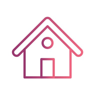 Beyaz arka planda izole edilmiş siyah dairedeki ev simgesi. vektör illüstrasyonu