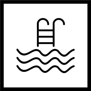 Yüzme havuzu ikonu. vektör illüstrasyonu