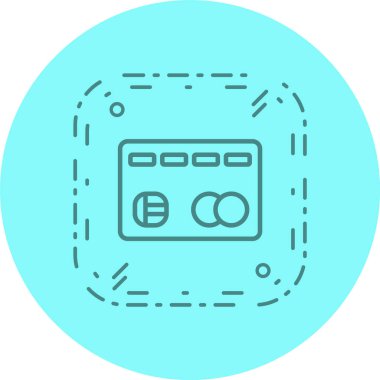 Moda Biçimli İzole Arkaplanda Kredi Kartı Simgesi   