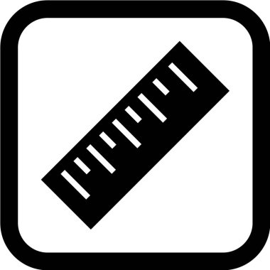 Moda Biçimli Cetvel Simgesi İzole Arkaplan      