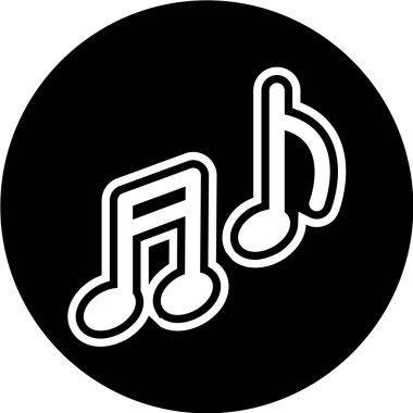 müzik nota simgesi, vektör illüstrasyonu