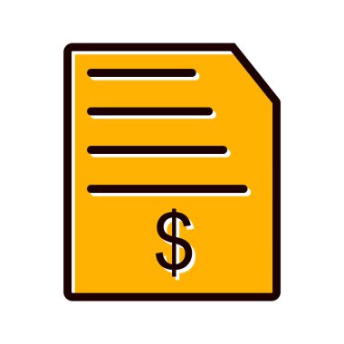 Moda Biçimli Fatura Simgesi Ayrı Arka Gruplandırılmış