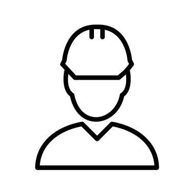 Kask simgesi çizimi olan avatar adam