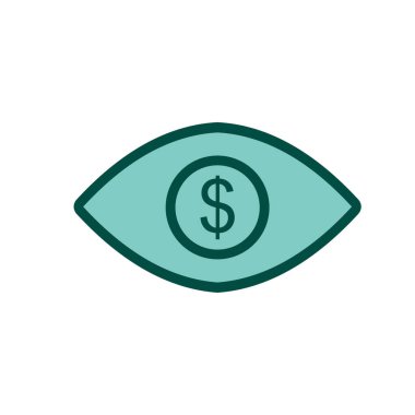 Göz Doları Simgesi Moda Biçiminde İzole Arkaplan      