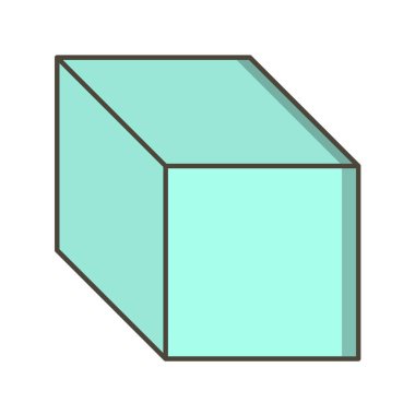 Beyaz arkaplanda vektör, küp simgesi