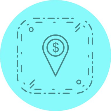 Moda Biçimli İş Konumu Simgesi İzole Arkaplan      