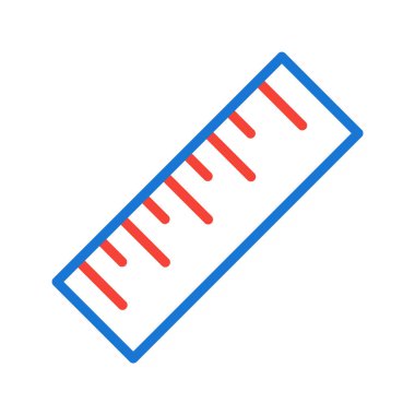 Moda Biçimli Cetvel Simgesi İzole Arkaplan      