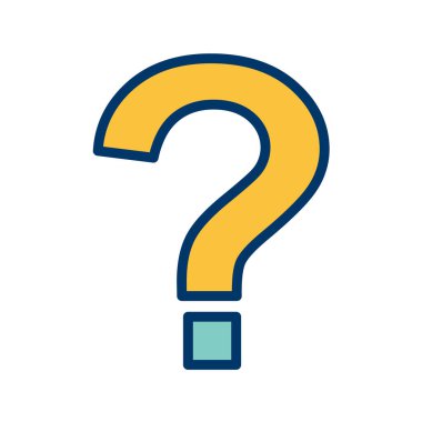 Soru işareti çizgisi vektör simgesi. izole ve düz illüstrasyon