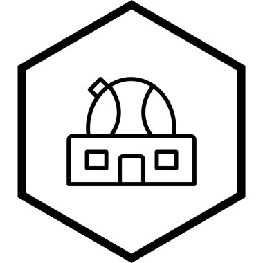 Gözlemevi Simgesi Moda Biçiminde İzole Arka Gruplandırılmış