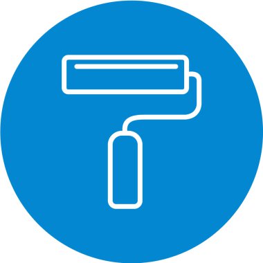 Düz renkli boya silindiri ikonu. vektör illüstrasyonu