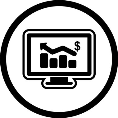 İş Grafiği Simgesi Moda Biçiminde İzole Arkaplan