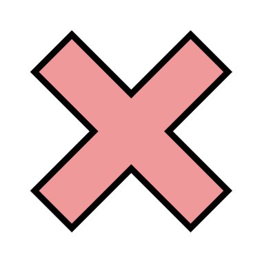 Negatif bir kırmızı haç simgesinin vektör çizimi