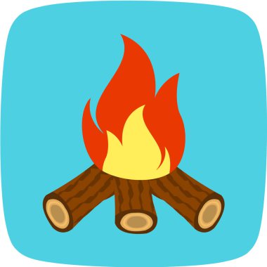 beyaz arkaplanda kamp konsepti vektör simgesi 