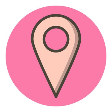 Moda Biçimli Konum Simgesi İzole Arkaplan