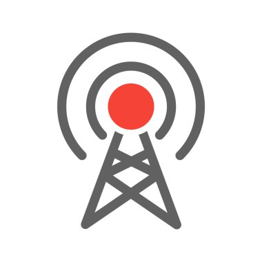 Yayın Simgesi Moda Biçiminde İzole Arka Gruplandırılmış