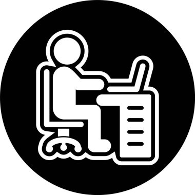 Çalışma Alanı Simgesi Moda Biçiminde İzole Arkaplan 