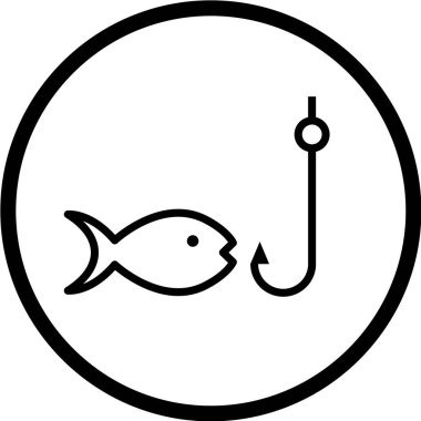 Balık vektör simgesi. Balık tabelası. Balıkçı sembolü