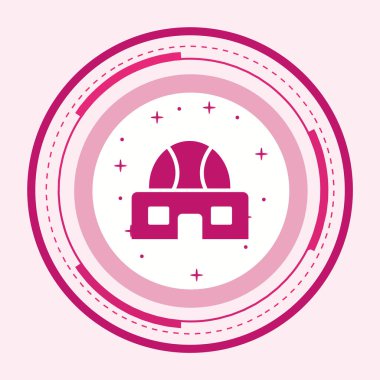 Gözlemevi Simgesi Moda Biçiminde İzole Arka Gruplandırılmış