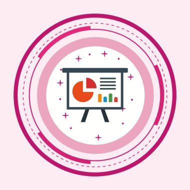 İş Sunumu Simgesi Moda Biçiminde İzole Arkaplan    