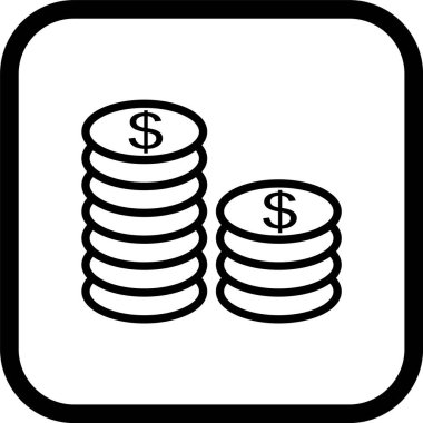 Bozuk Para Simgesi Moda Biçiminde İzole Arkaplan      