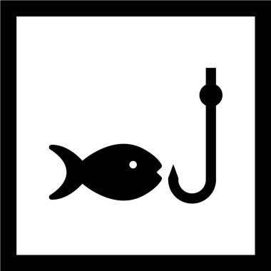 Balık vektör simgesi. Balık tabelası. Deniz ürünleri sembolü