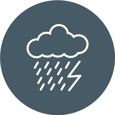 yağmur vektör simgesi. Hava durumu. Yağmurlu bulutlu sembol