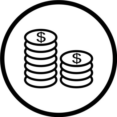 Dolar sikkeleri vektör simgesi