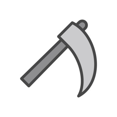 Tırpan Simgesi Moda Biçiminde İzole Arkaplan      