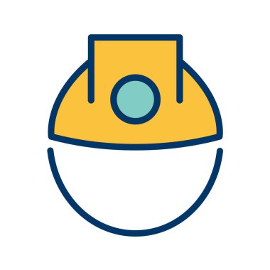 Kask vektör simgesi. inşaat endüstrisi aracı.