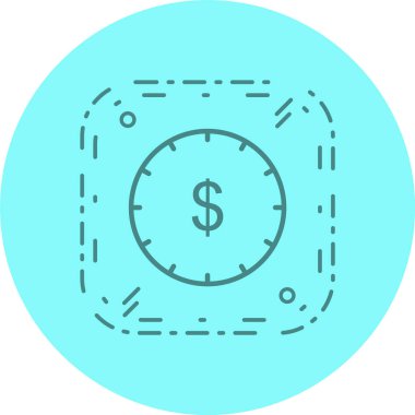 Zaman Para Simgesi Moda Biçiminde İzole Arka Gruplandırılmış