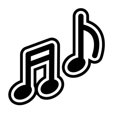 müzik ve ses çizgisi vektör simgesi.