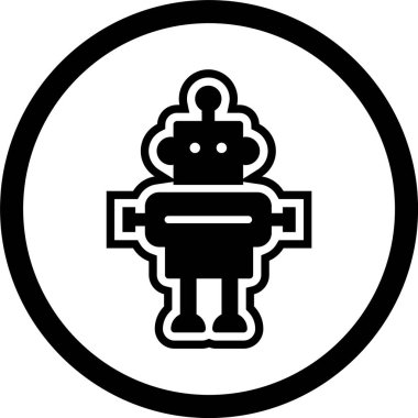 Moda Biçimli Robot Simgesi İzole Arka Gruplandırılmış