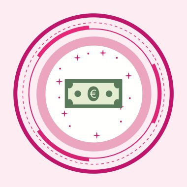 Trendi Biçimli Euro Simgesi İzole Arkaplan      