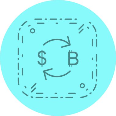 Dolar Simgesi Tarzı İzole Edilmiş Arkaplan ile Bitcoin Değiştir      