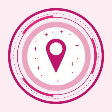 Moda Biçimli Konum Simgesi İzole Arkaplan