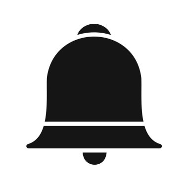 Beyaz arkaplanda izole edilmiş düz bir çan simgesi. vektör illüstrasyonu