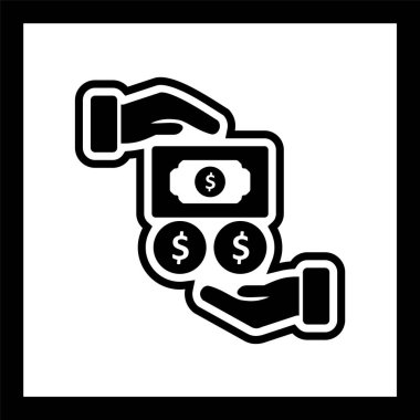 Moda Biçiminde Ayırılmış Arkaplanda Maaş Simgesi    