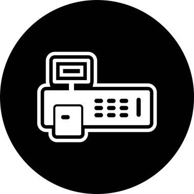 Fatura Makinesi Simgesi Moda Biçiminde İzole Arkaplan