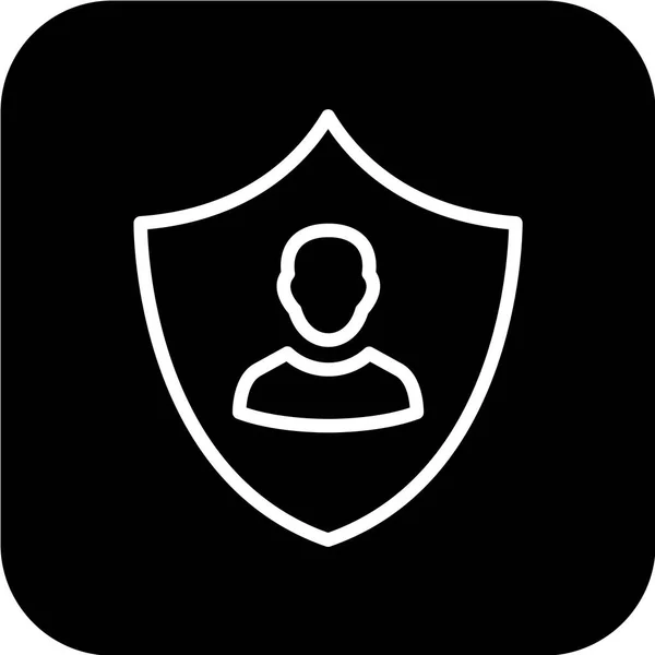 Icono Escudo Estilo Negro Aislado Sobre Fondo Blanco Protección Símbolo — Vector de stock