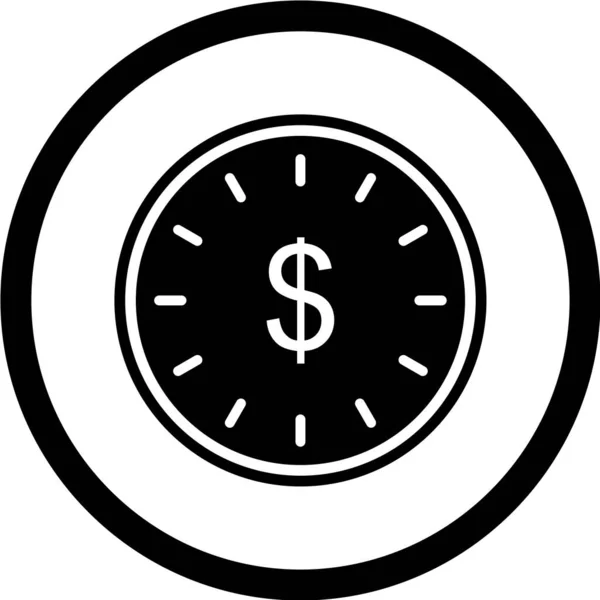 Tiempo Icono Del Dinero Estilo Moda Fondo Aislado — Vector de stock